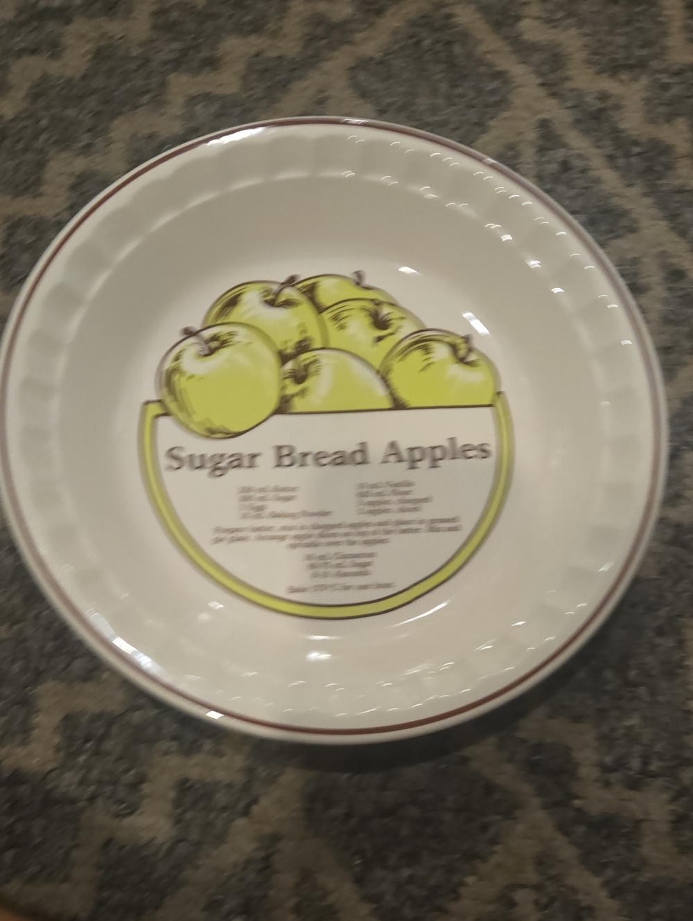 Sugar Bread Apples Ceramic Serving Bowl - White with Green Apple Graphic